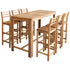 Maison Madeleine -  Bar Table and Chair Set 7 Pieces Solid Acacia Wood
